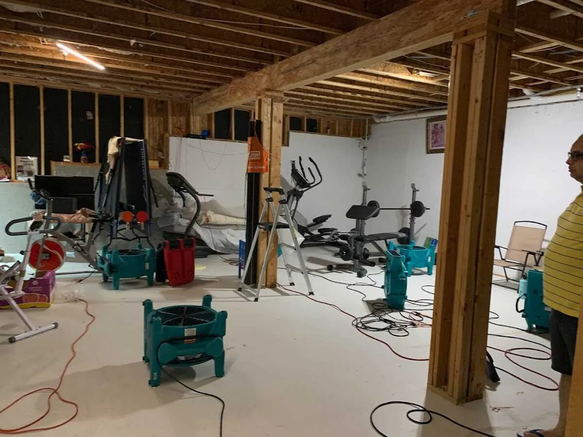 Basement drying equipment setup for Structural Drying in Midwest City